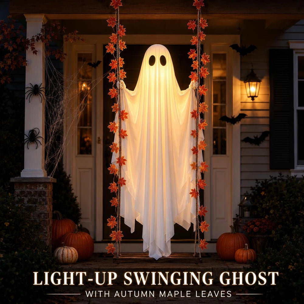 LED Swinging Ghost Halloween Decoration