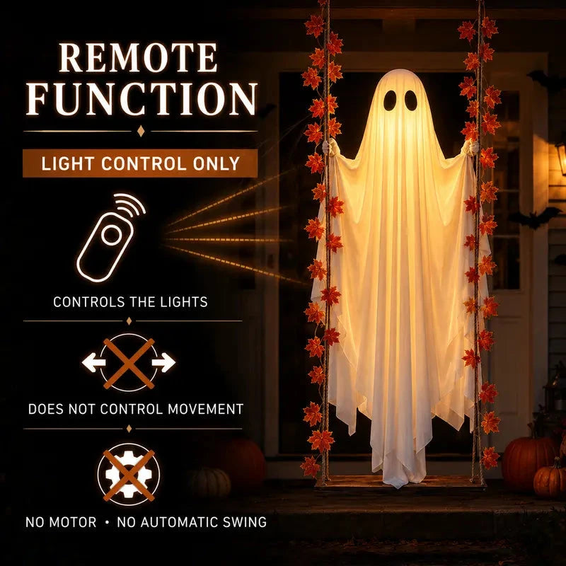 LED Swinging Ghost Halloween Decoration