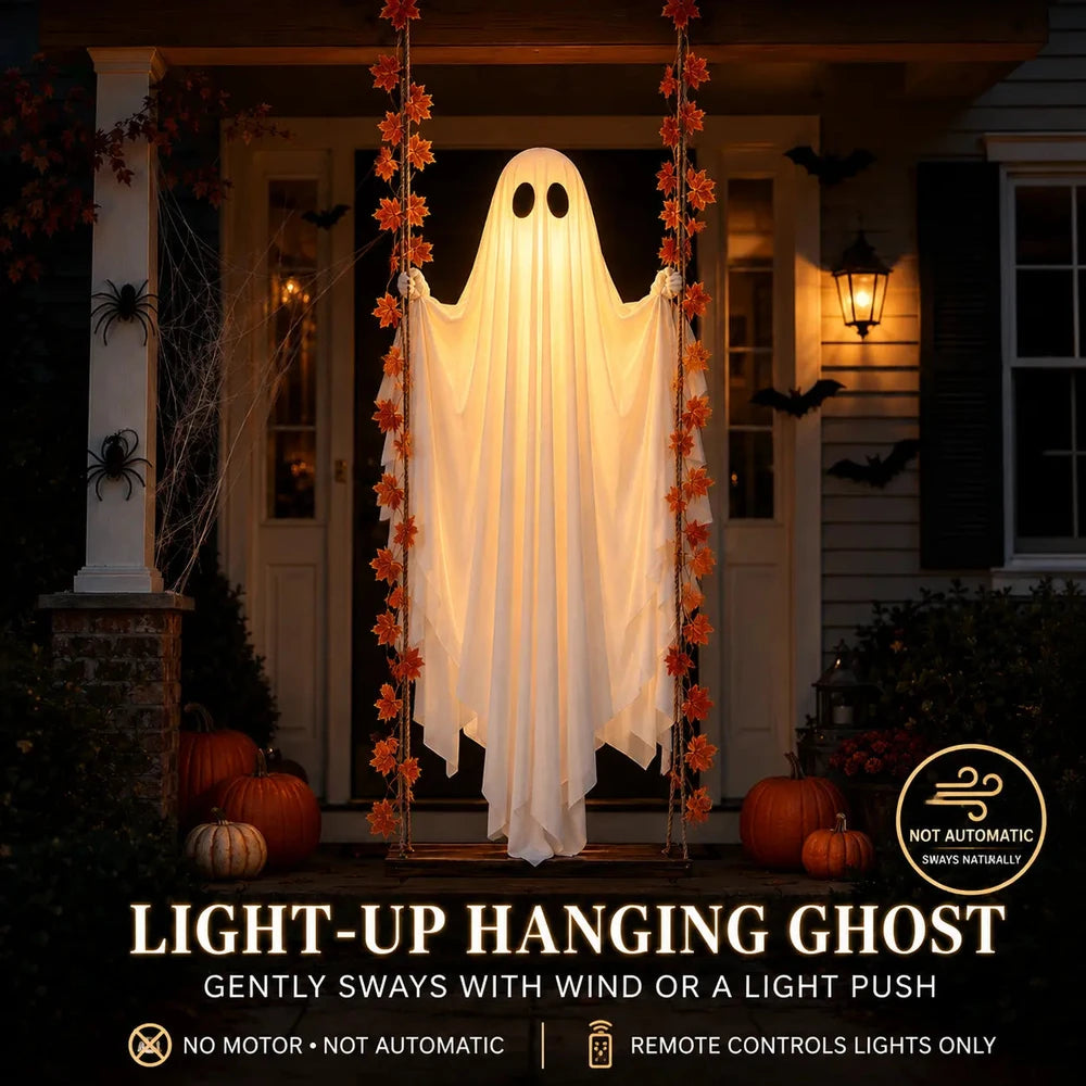 LED Swinging Ghost Halloween Decoration