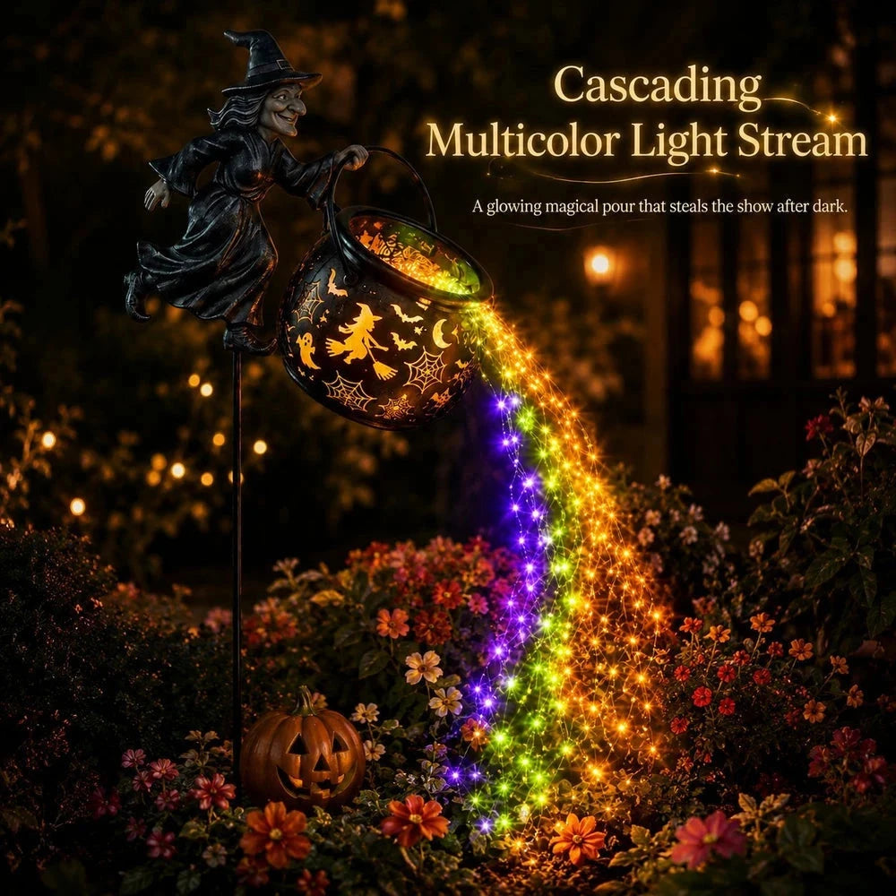 Glowing Halloween Witch Cauldron Garden Light