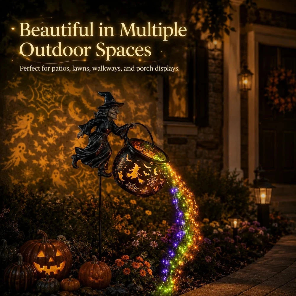 Glowing Halloween Witch Cauldron Garden Light