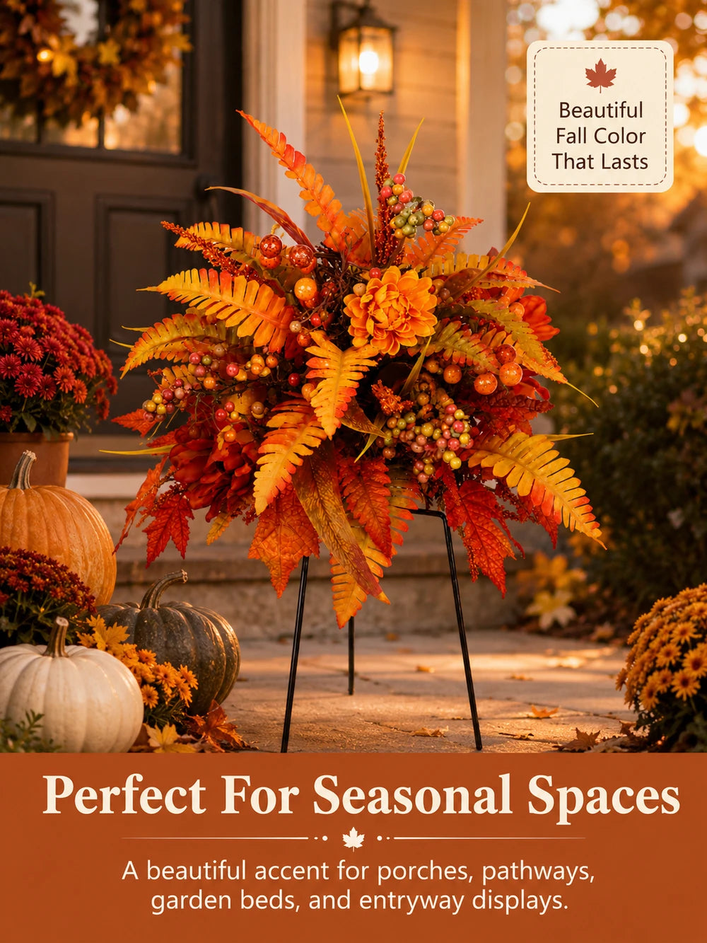 Autumn Floral Garden Stake