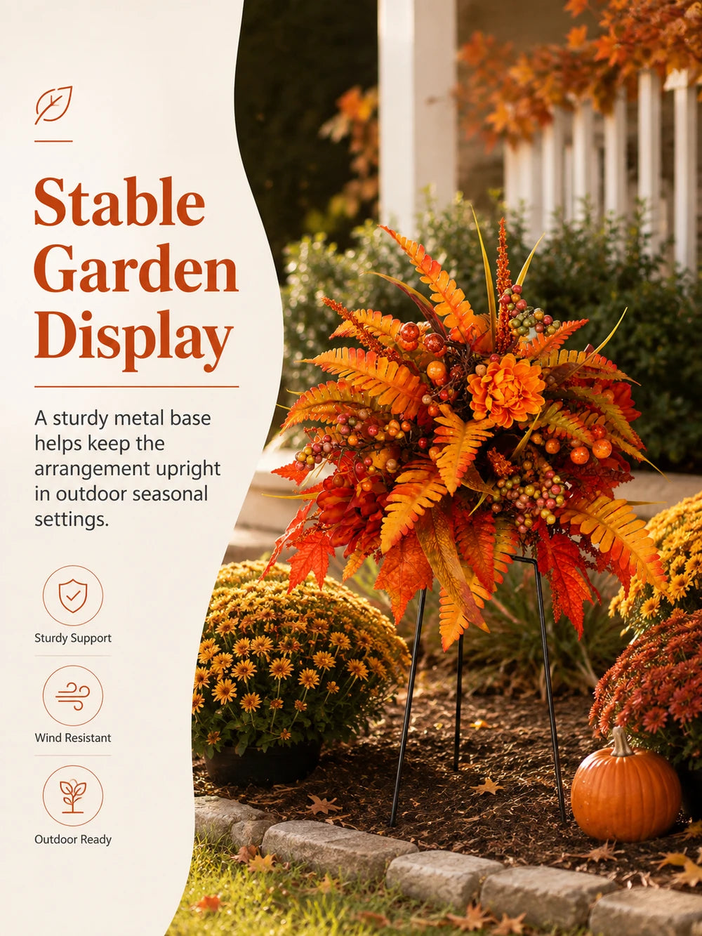 Autumn Floral Garden Stake