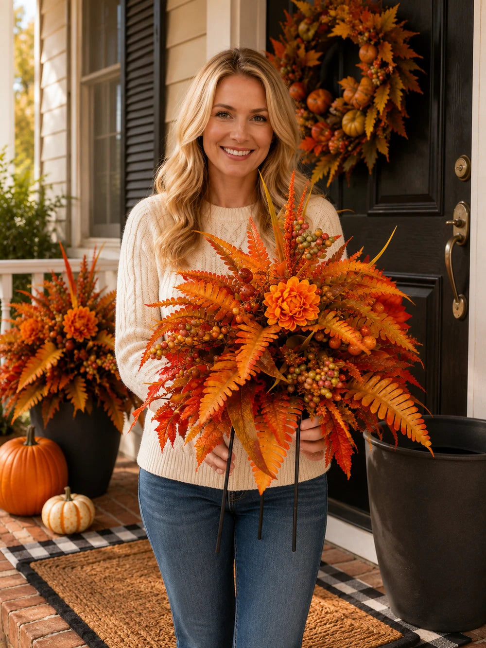 Autumn Floral Garden Stake